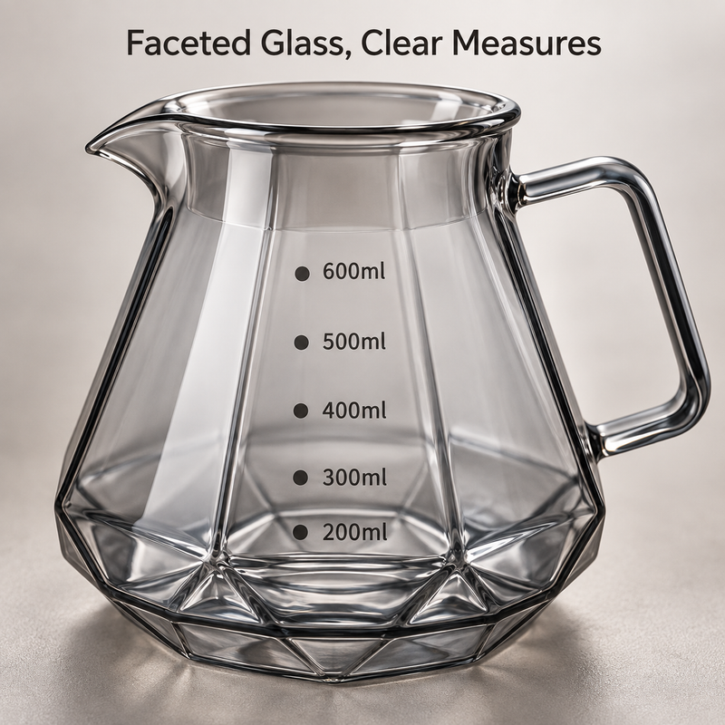 Smoked Glass Pour-Over Coffee Set – 400/600ml, Glass Dripper - immagine del prodotto