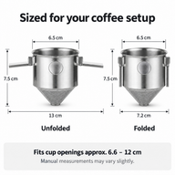 Filtro caffè pieghevole per pour-over – Acciaio inox 304 - miniatura 6