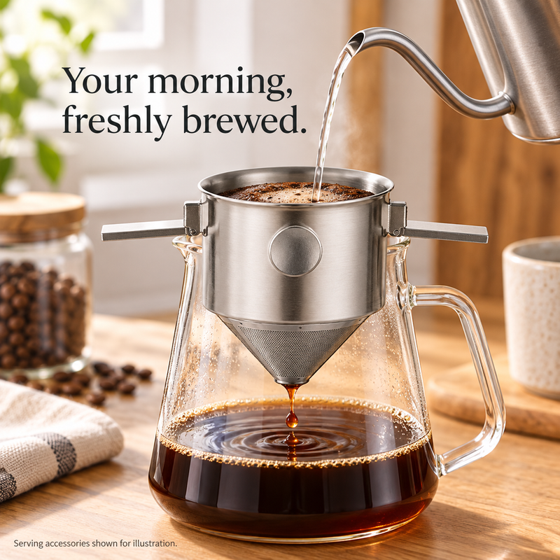 Filtro caffè pieghevole per pour-over – Acciaio inox 304 - immagine del prodotto