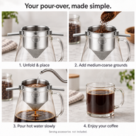 Filtro caffè pieghevole per pour-over – Acciaio inox 304 - miniatura 8