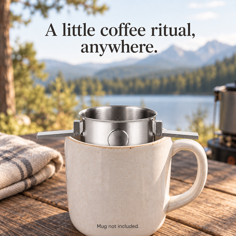 Filtro caffè pieghevole per pour-over – Acciaio inox 304 - immagine del prodotto