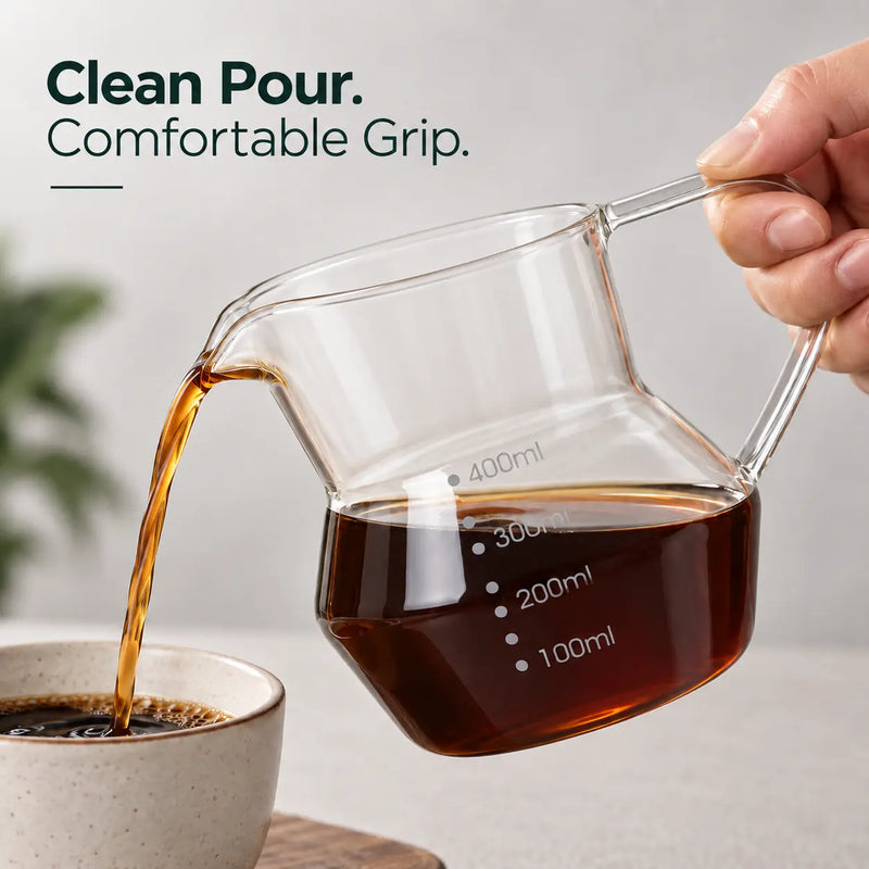 Glass Pour Over Coffee Maker – 400ml, Reusable Steel Filter - Produktbild