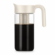 Yozcoffee 1.9L glass cold brew coffee pitcher with a reusable mesh filter