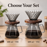Smoked Glass Pour-Over Coffee Set – 400/600ml, Glass Dripper - miniatura 7