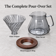 Smoked Glass Pour-Over Coffee Set – 400/600ml, Glass Dripper - miniatura 8