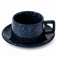 Juego de taza y platillo de cerámica esmaltada | 6 acabados, imagen 1