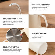 Gooseneck Pour Over Kettle 350ml Stainless Steel 5mm Spout: feature details