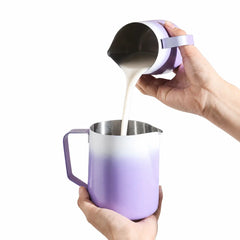 Yozcoffee Latte Art Milk Pitcher 350/600ml 304 Stainless Steel Gradient