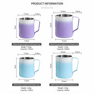 Latte Art Milk Pitcher 350/600ml 304 Stainless Steel Gradient: yozcoffee gradient milk frothing pitcher 304 stainless ste (2)