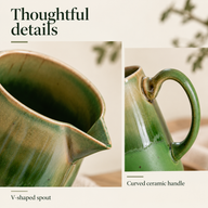 Green Reactive Glaze Ceramic Pour Over Coffee Set – 450ml - miniatura 5