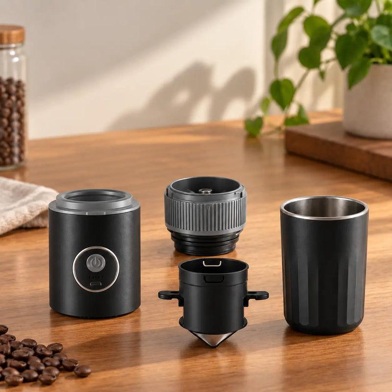 Macinacaffè elettrico portatile e dripper pour-over – 2 in 1 - immagine del prodotto