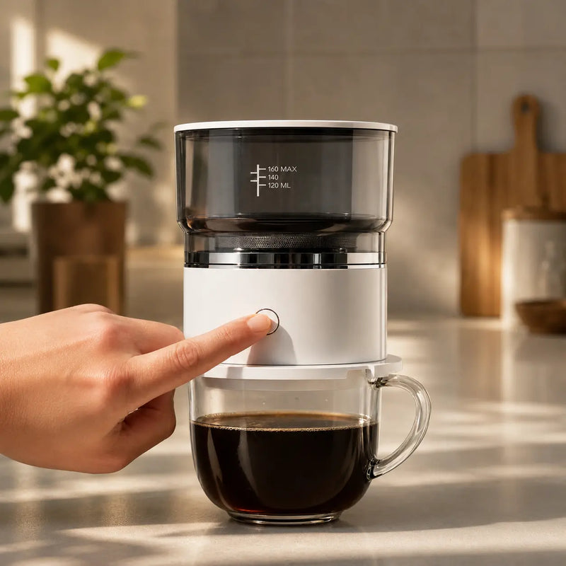Pour Over Coffee Maker 304 Stainless Steel Tritan Portable: steel tritan alternate angle full
