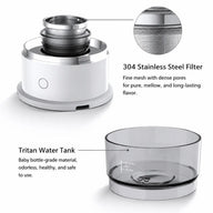 Pour Over Coffee Maker 304 Stainless Steel Tritan Portable: tritan filter tank close-up
