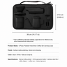 Open black carry case with fitted slots for grinder, kettle, dripper, cup, scoop, and 36 x 21.5 cm size chart