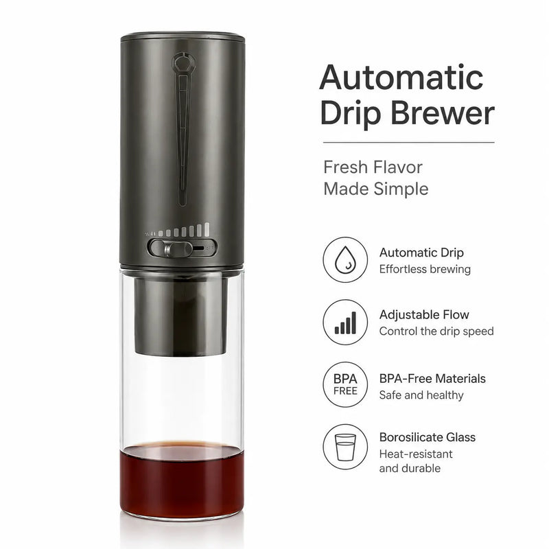 Adjustable Flow Ice Drip Cold Brew Coffee Maker: adjustable maker automatic