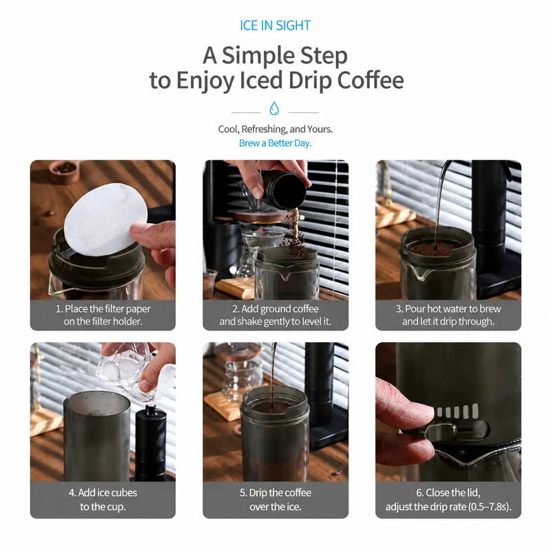 Adjustable Flow Ice Drip Cold Brew Coffee Maker: adjustable maker sight
