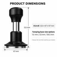 Espresso Tamper 51/53/58.5mm – Spring-Loaded Impact, Self-Leveling Flange - Vorschaubild 8