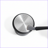 Yozcoffee 58mm impact espresso tamper top view with black handle and concentric base pattern
