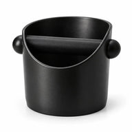 カーブした開口部とラバーコーティングのノックバー付きブラックのYozcoffee 0.45Lエスプレッソ用ノックボックス