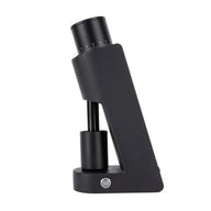 Side view of black Yozcoffee M20L burr grinder with grind adjustment dial