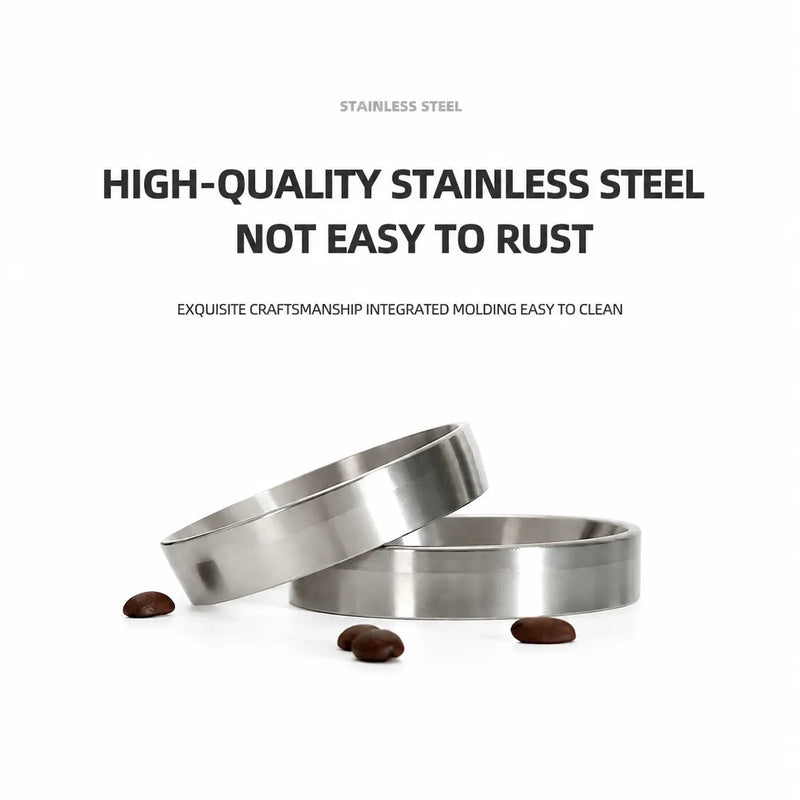 Espresso Dosing Funnel 51/53/58mm Magnetic Stainless Steel: stainless steel close-up