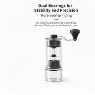 Manual Coffee Grinder 40 Settings Ceramic Burr Glass: ceramic glass dual bearing precisi