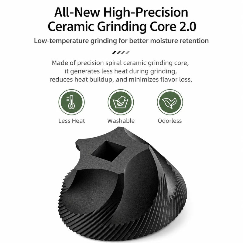 Manual Coffee Grinder 40 Settings Ceramic Burr Glass: ceramic glass ceramic grinding cor