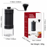 Manual Burr Coffee Grinder 40 Settings - size and compatibility chart