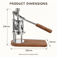 Manual Lever Espresso Maker – 51/58mm, Walnut Base - Vorschaubild 6