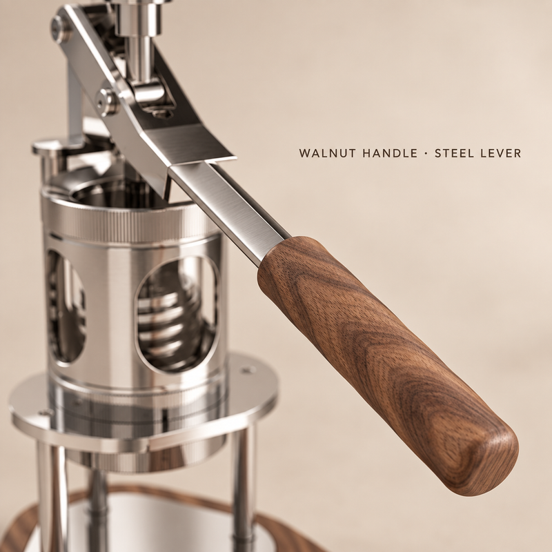 Manual Lever Espresso Maker – 51/58mm, Walnut Base - Produktbild