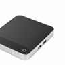 Yozcoffee mini aluminum alloy digital coffee scale side view showing the Type-C charging port
