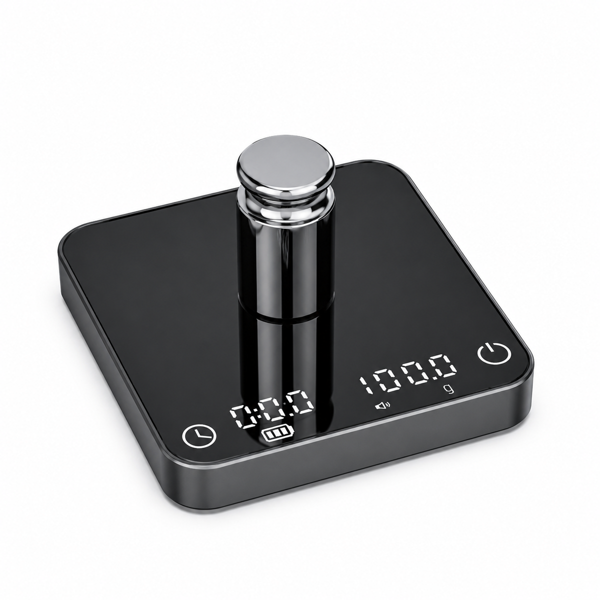 Yozcoffee mini aluminum alloy digital coffee scale with timer weighing a calibration weight