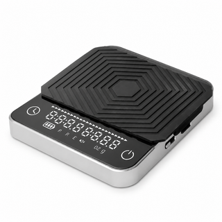 Alternate view of Coffee Scale with Timer 2kg 0.1g Aluminum Alloy USB-C Black: alloy digital silicone pad display