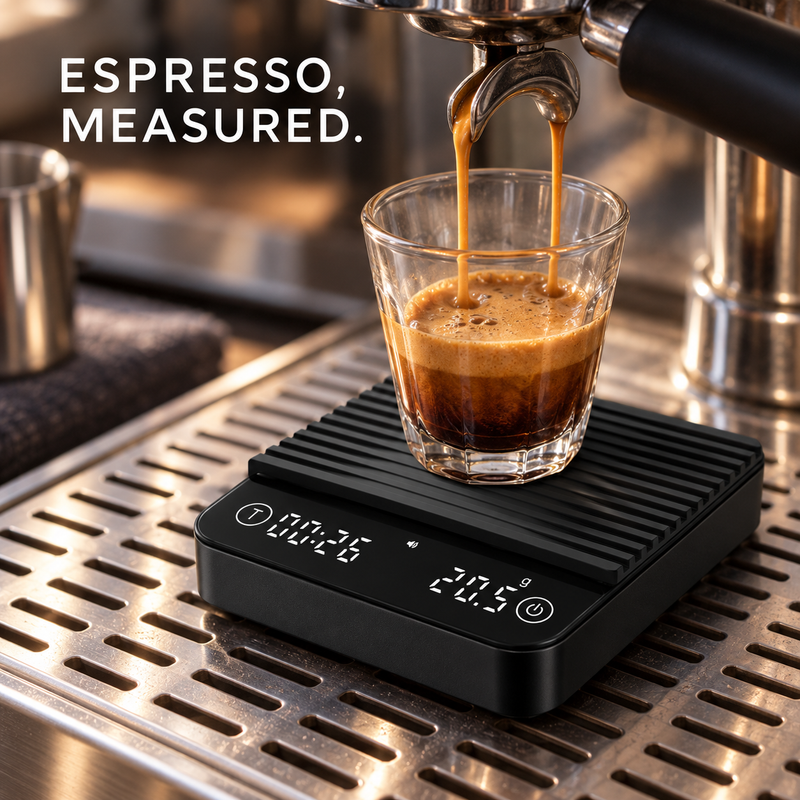 Mini Coffee Scale with Timer – 80mm, 0.1g/1kg, USB-C - immagine del prodotto
