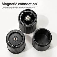 Magnetic connection faces of the Yozcoffee NB2024 motor and grinding chamber, with removable grounds cup