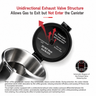 Yozcoffee coffee canister lid detail showing one-way exhaust valve structure