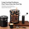 Yozcoffee coffee canister with one-way valve for fresh coffee beans