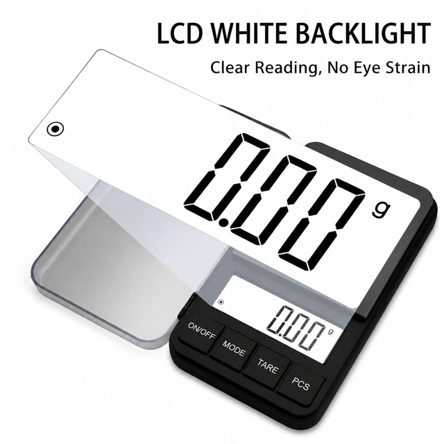 Alternate view of Pocket Coffee Scale 500g 0.01g Backlit LCD - product photo 2