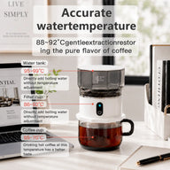 Portable Automatic Coffee Maker – 160ml Cordless Drip Brewer – temperature guide