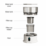 Exploded view of Yozcoffee portable automatic coffee maker with water tank filter cup holder and host