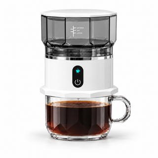 Yozcoffee portable automatic drip coffee maker with 160 ml tank and clear glass cup