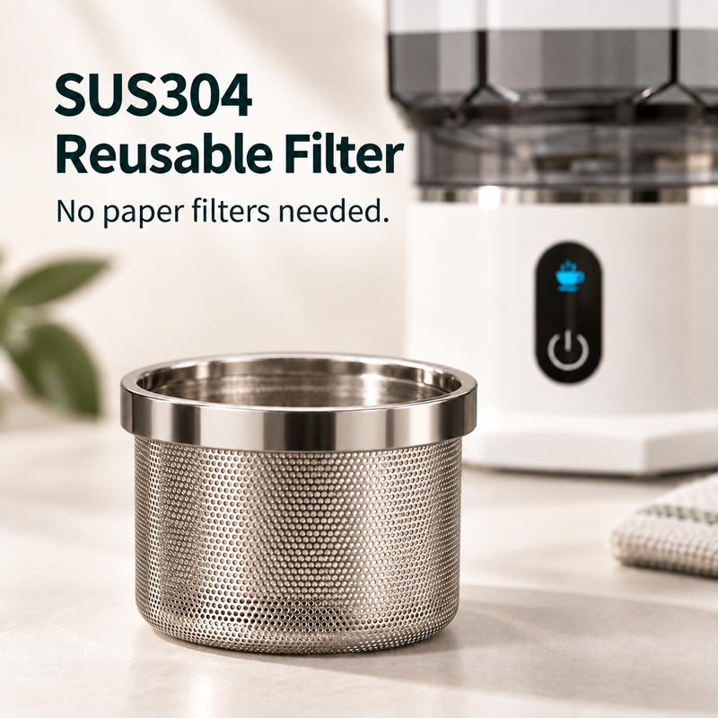 SUS304 reusable stainless steel filter for portable automatic drip coffee maker