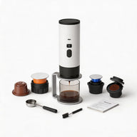 Portable Espresso Maker Brew Capsules or Ground Coffee: complete set