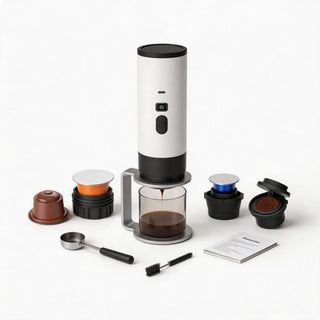 Portable Espresso Maker Brew Capsules or Ground Coffee: complete set