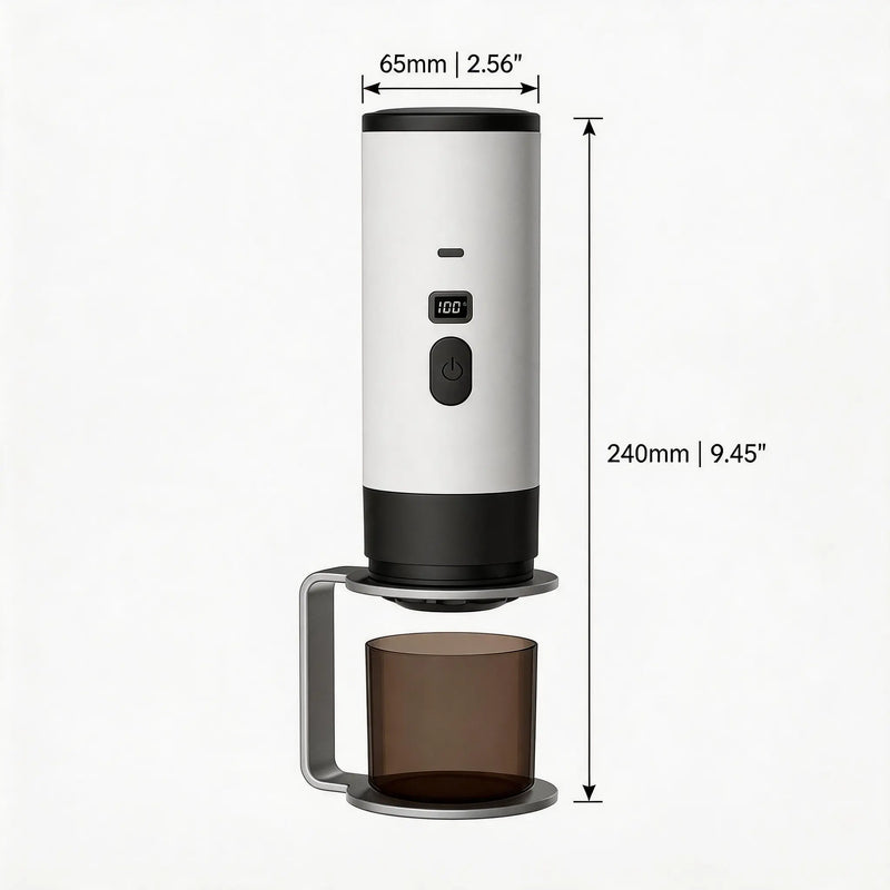 Portable Espresso Maker Brew Capsules or Ground Coffee: dimensions