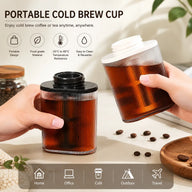 Portable Cold Brew Cup 300ml with Built-In Filter: in a lifestyle coffee setup setup