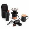 Yozcoffee portable hand brew coffee set with grinder, stainless dripper, gooseneck kettle and travel case