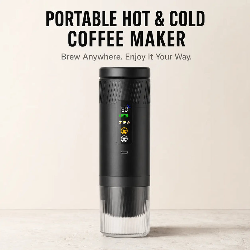 Cafetera portátil 3 en 1 – café caliente o frío, cápsulas y café molido - imagen del producto