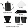 Yozcoffee portable pour over coffee maker set components including kettle filters storage bag dripper and two mugs