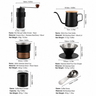 Yozcoffee portable pour over coffee set dimensions for grinder, kettle, cup, dripper, scoop and bean canister